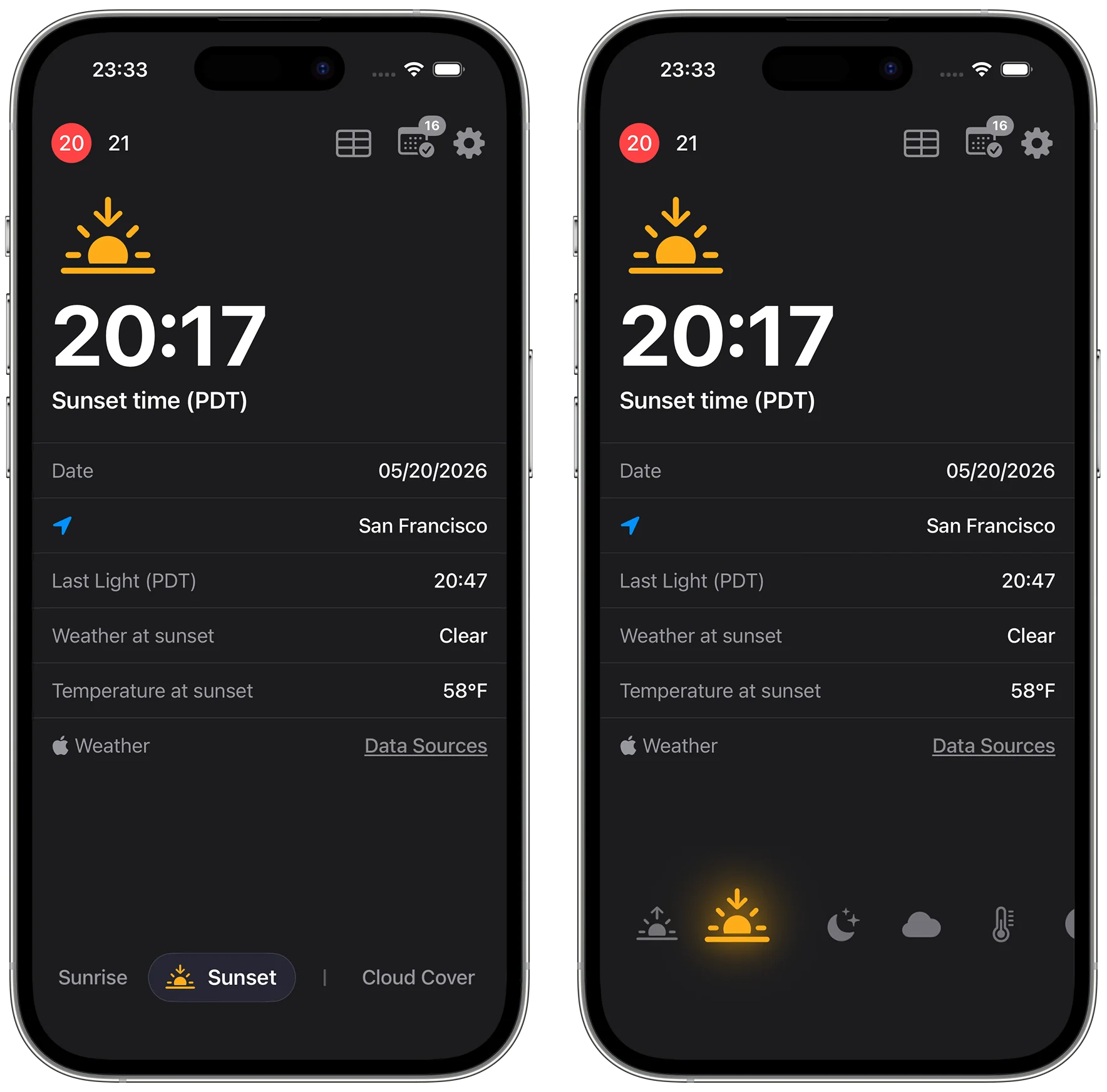 Compact tab navigation