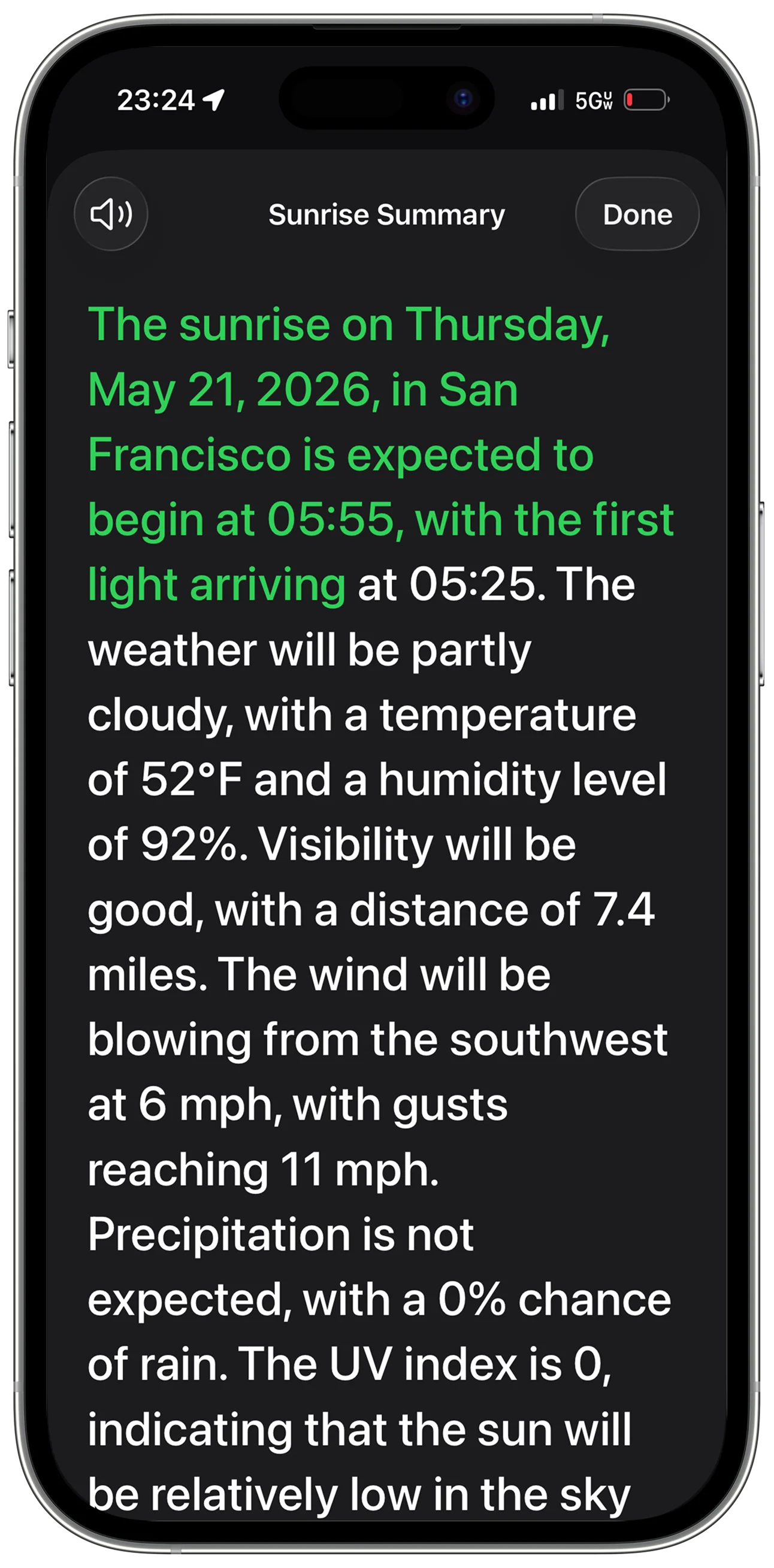 Weather summary