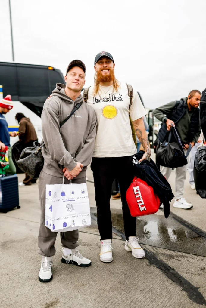 George Kittle and Christian McCaffrey, Kittle in the Dawn and Dusk tee